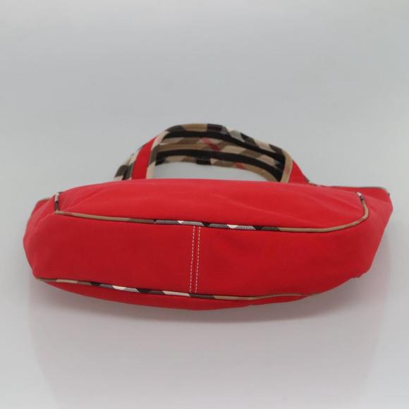 BURBERRY Shoulder Bag Canvas Red Auth ac3717